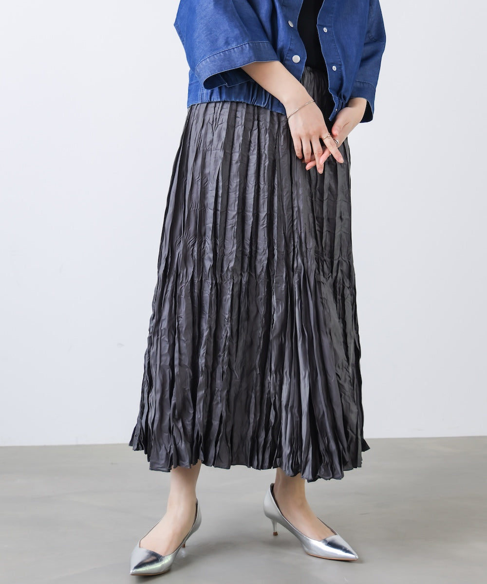 ワッシャーマットサテンスカート［2/20発送予定］