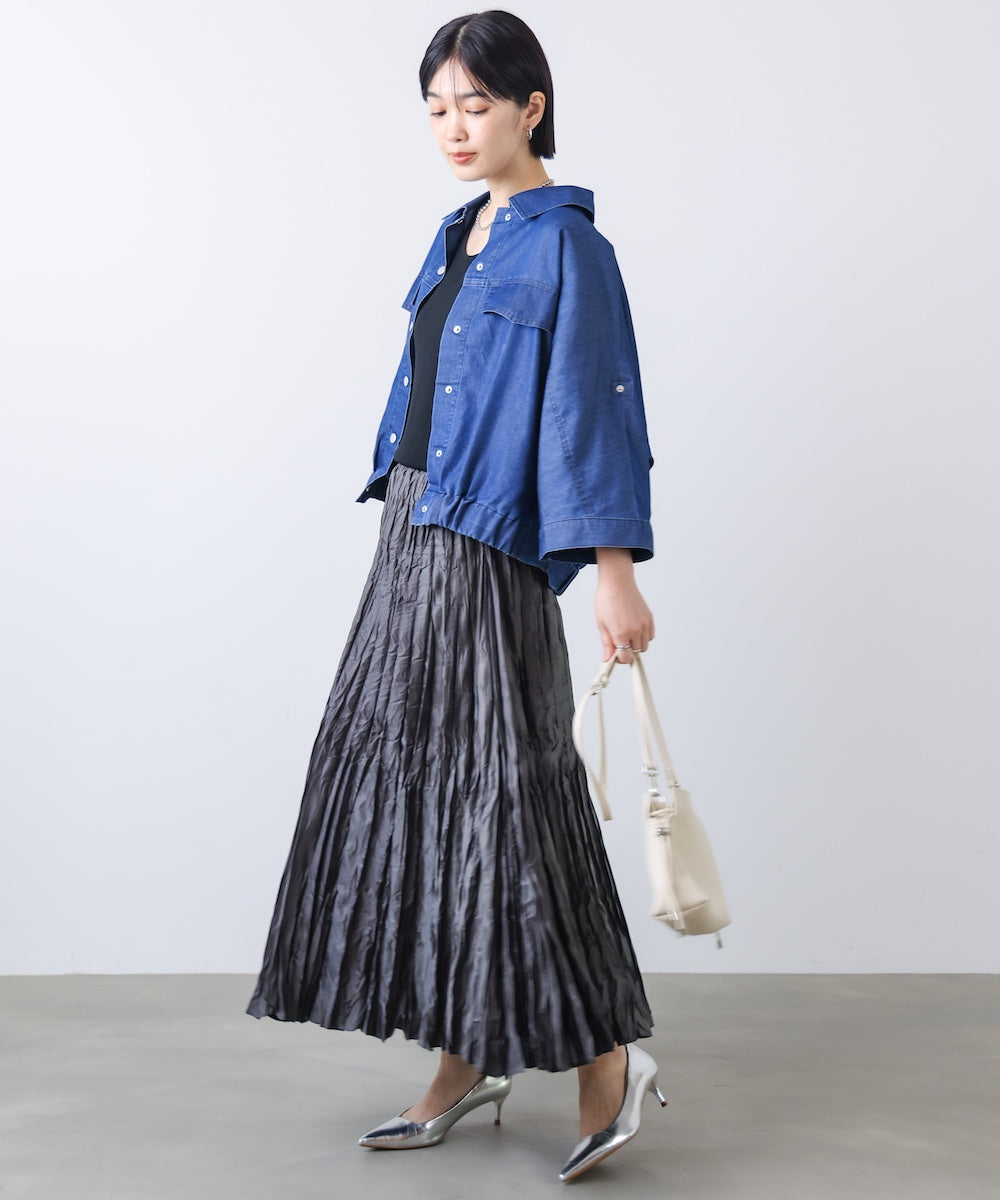 ワッシャーマットサテンスカート［2/20発送予定］