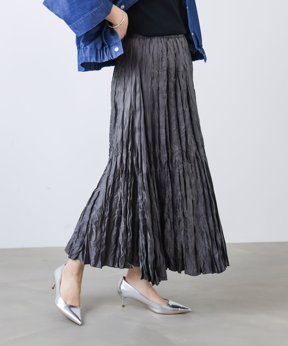 ワッシャーマットサテンスカート［2/20発送予定］