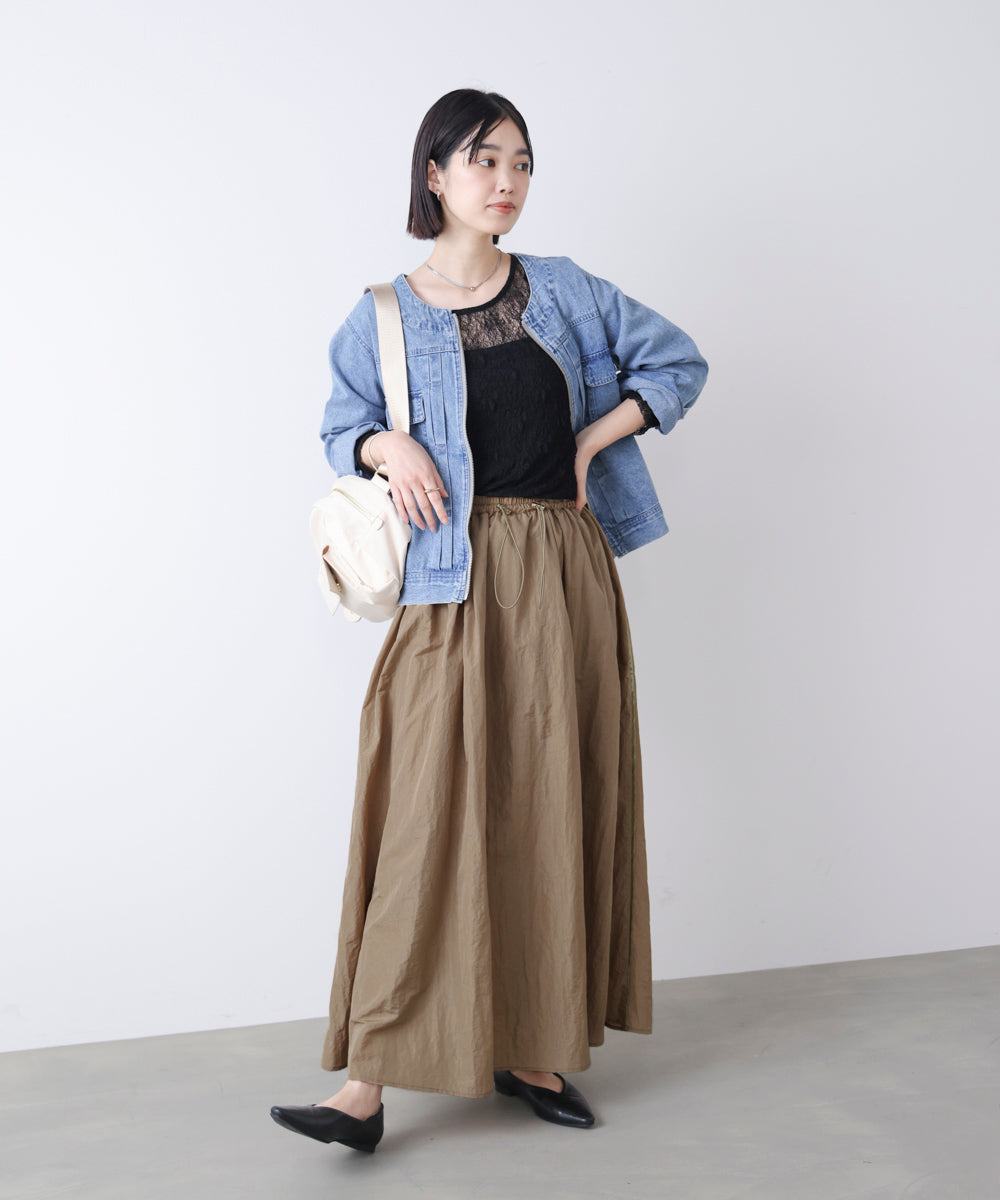 ドロスト配色ラインフレアスカート
