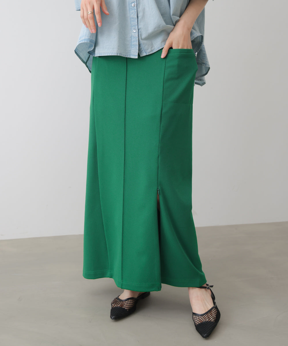 新品❤️CPG スリット入りグリーンスカート ZIPスリットタイトスカート