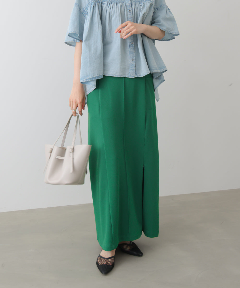 新品❤️CPG スリット入りグリーンスカート ZIPスリットタイトスカート