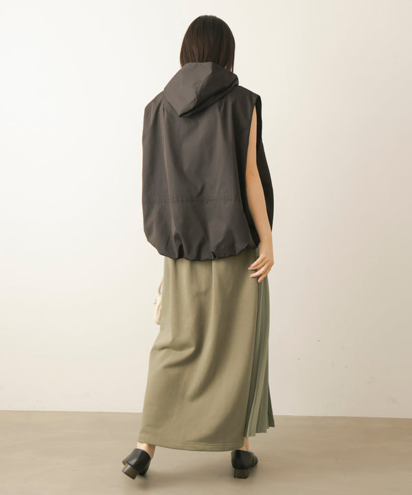 アシンメトリー異素材ドッキングスカート