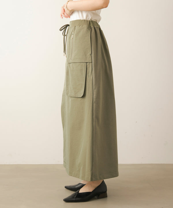 アシンメトリー異素材ドッキングスカート