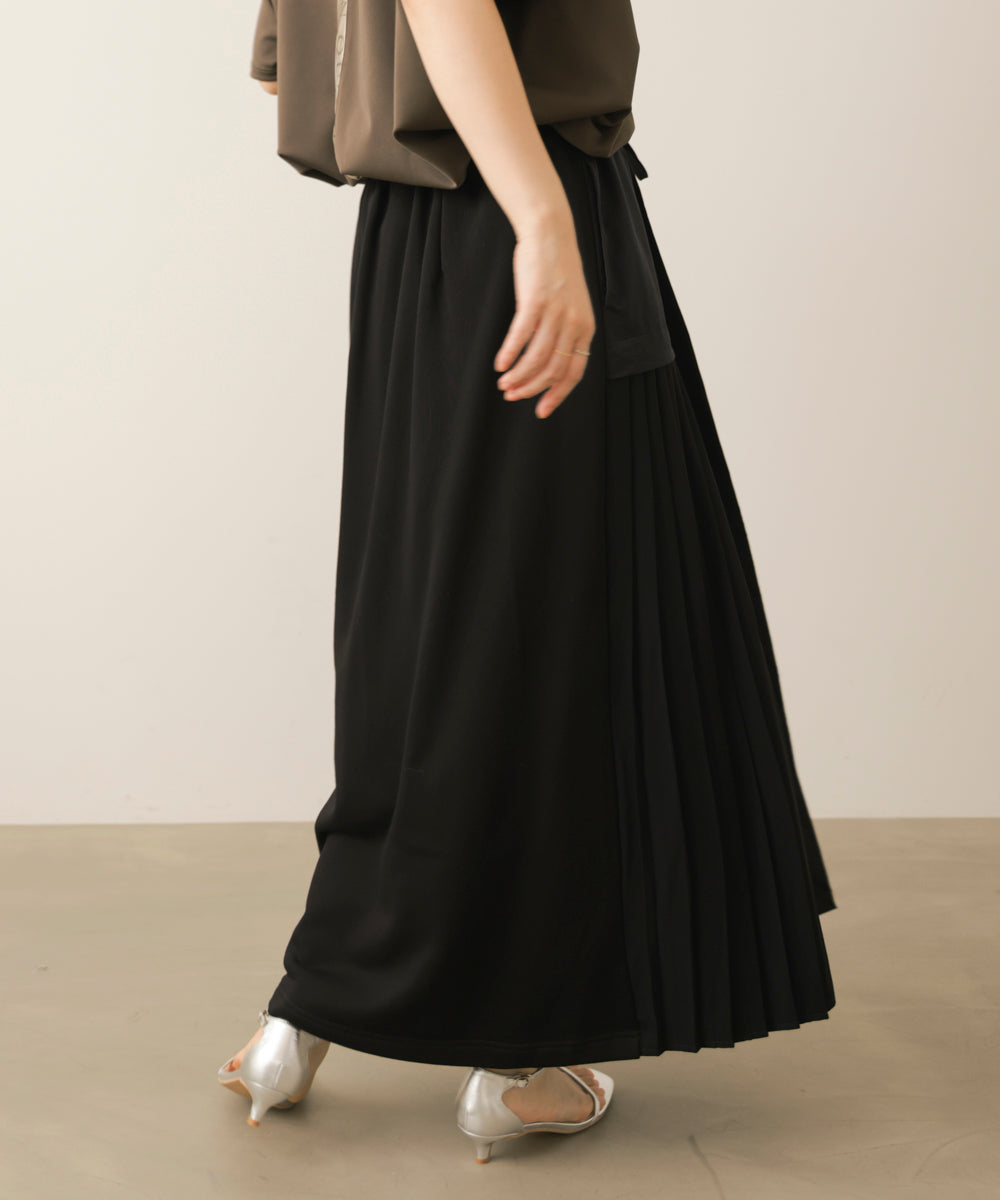 アシンメトリー異素材ドッキングスカート