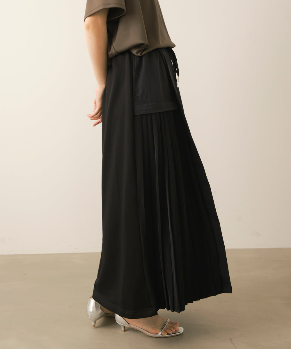 アシンメトリー異素材ドッキングスカート