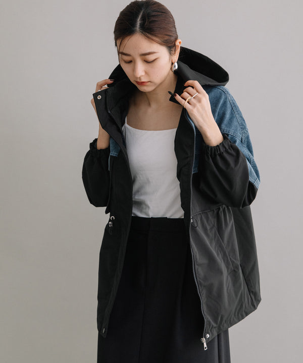 DENIM CONBI HOODIE