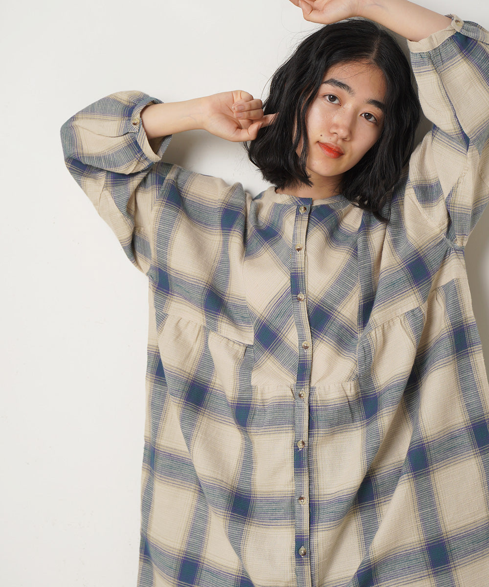 LUPILIEN ワッフルチェックワンピース