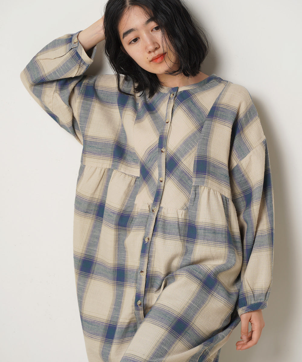 LUPILIEN ワッフルチェックワンピース