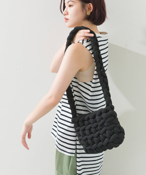 チャンキーニット ハンドメイド ショルダーバッグ 超極太ヤーン