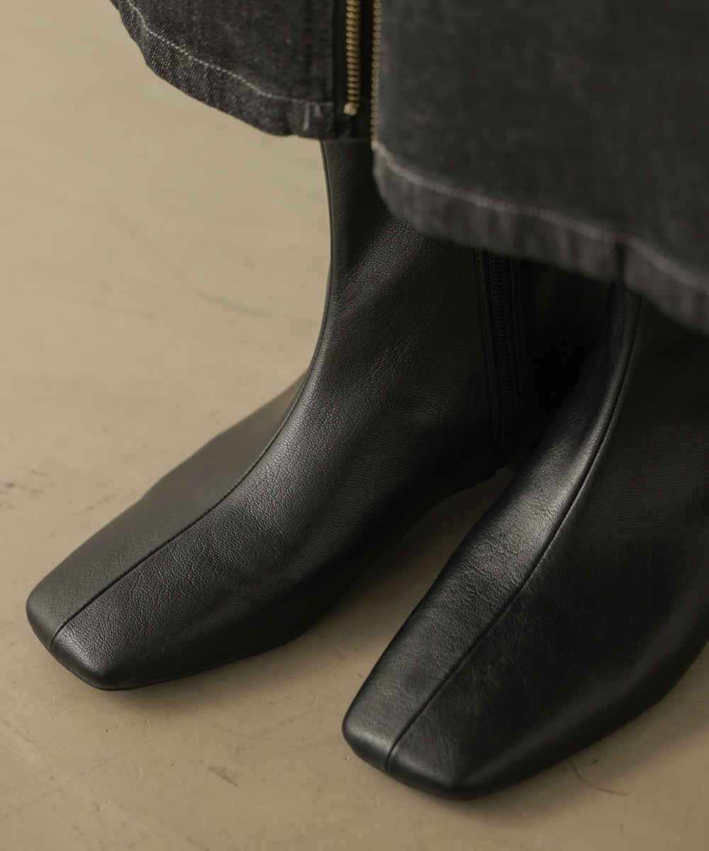 ストレッチローヒールショートブーツ［10/9発送予定］