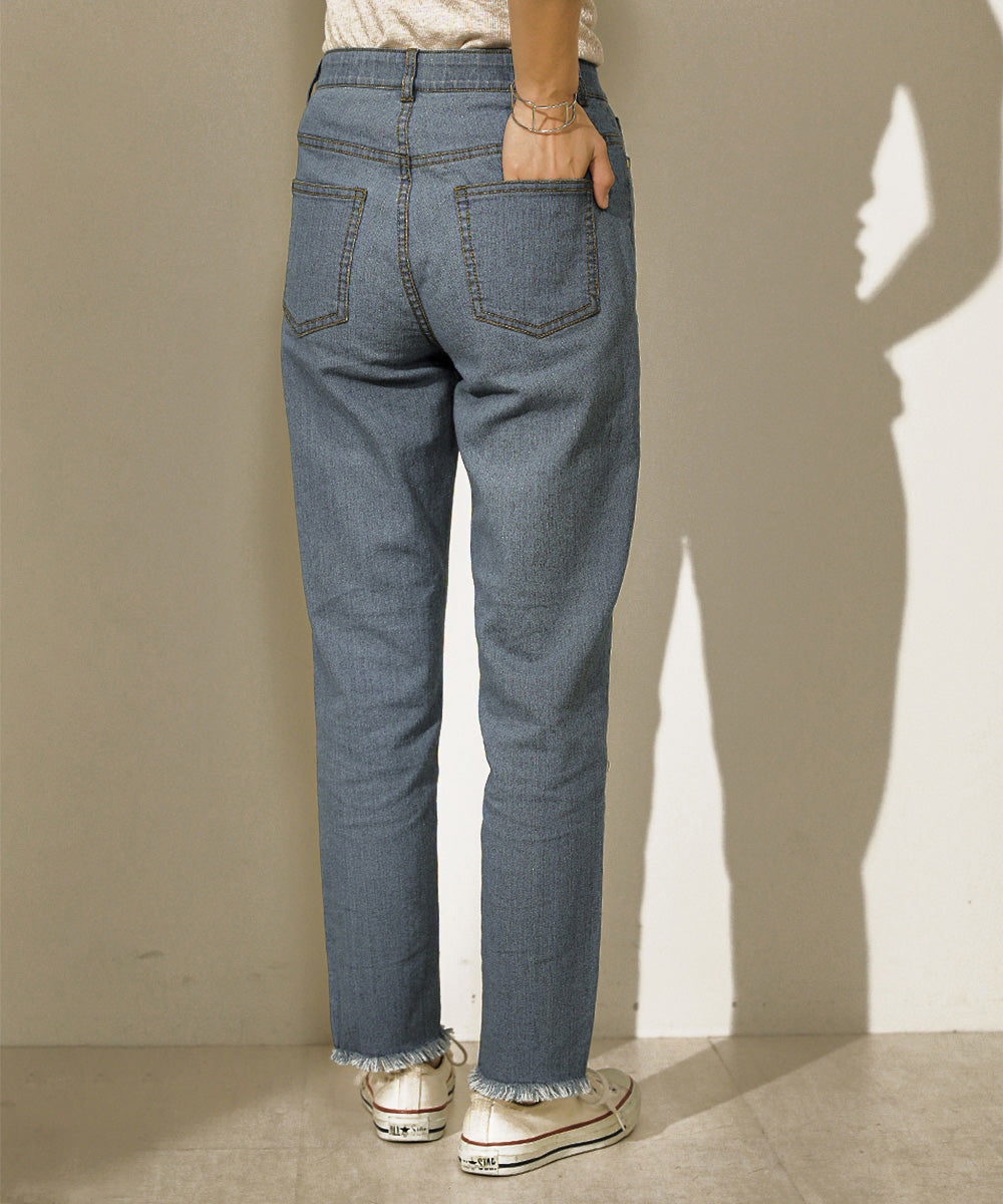 BouJeloud セルフカットスキニーデニムパンツ