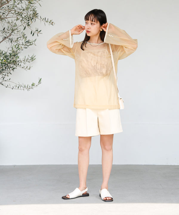 Bab マーブルキャミソール付きシアートップスセット【メール便280円】