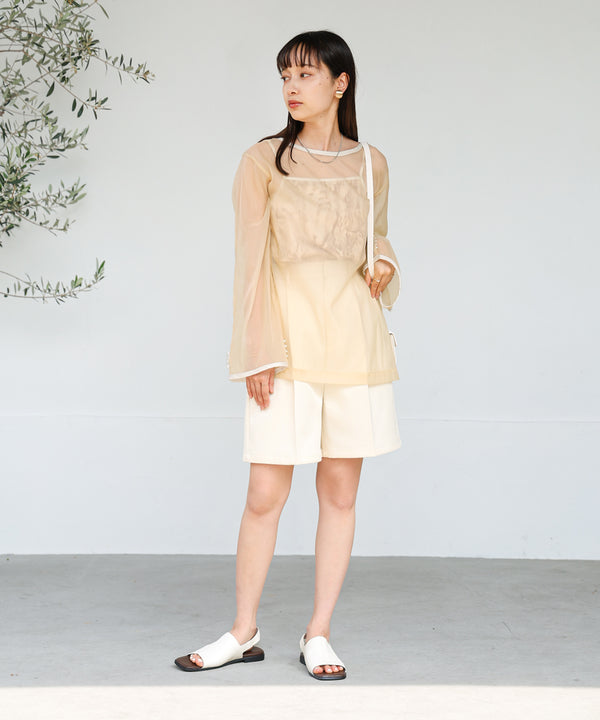 Bab マーブルキャミソール付きシアートップスセット【メール便280円】