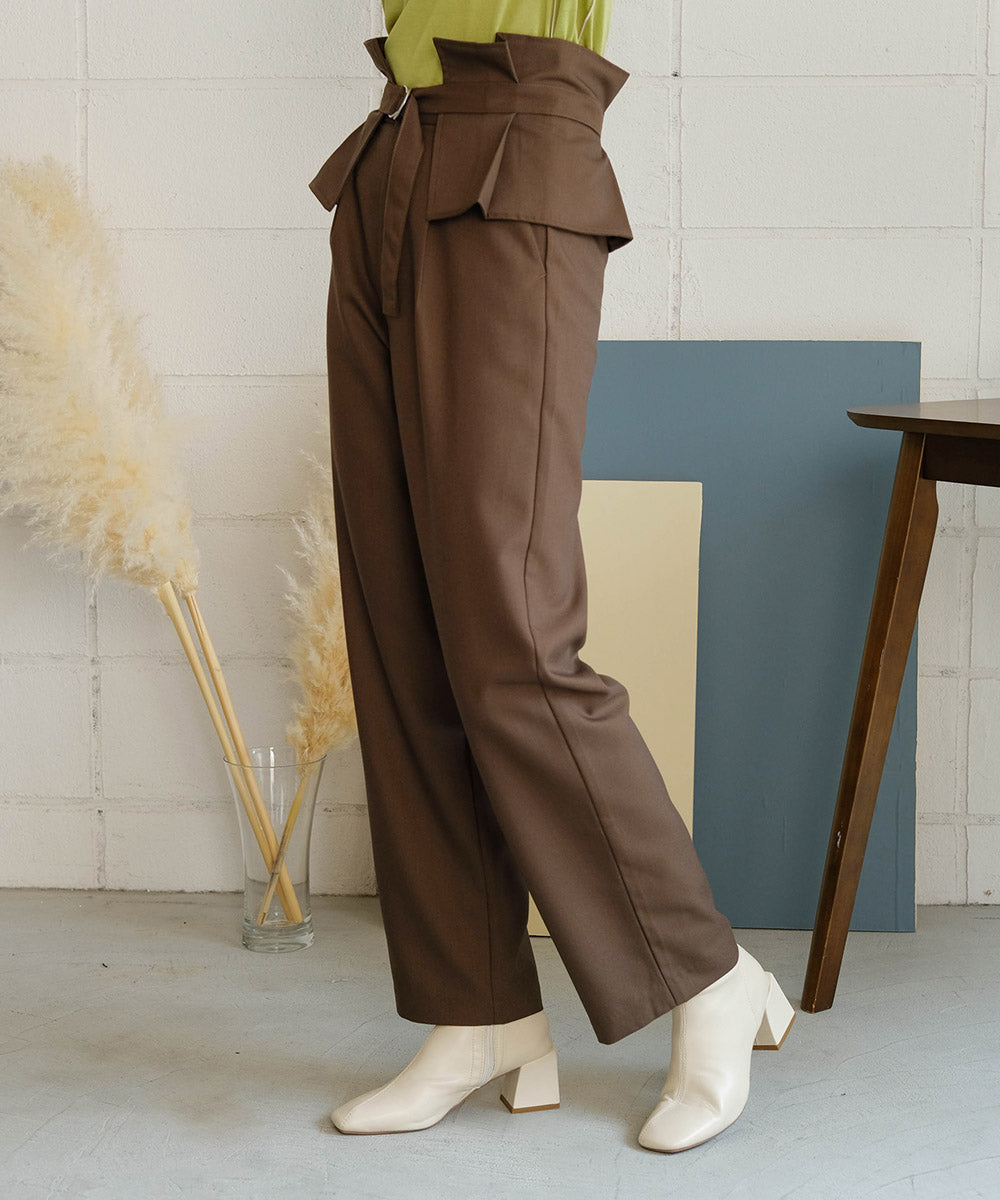 Bab ハイウエストベルトセットテーパードパンツ