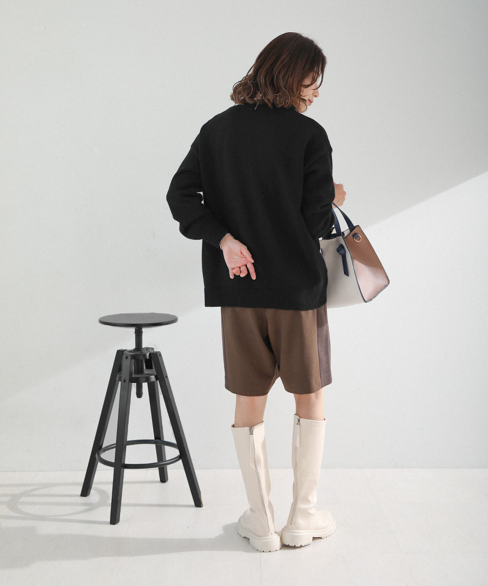 BouJeloud 星ジャガードモックネックニット