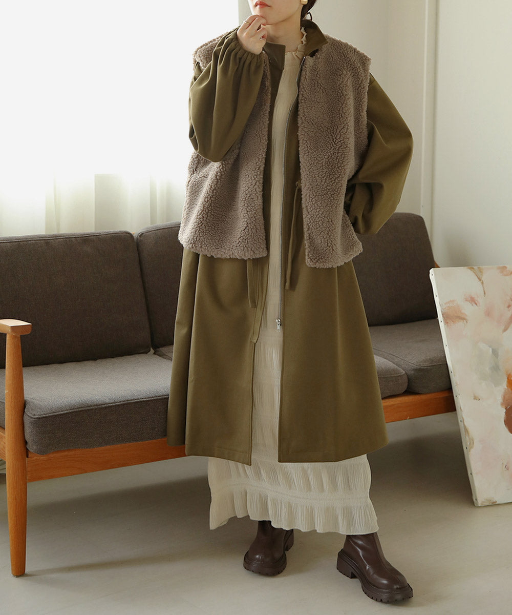 Bab ボアリバーシブルベスト付モッズコート