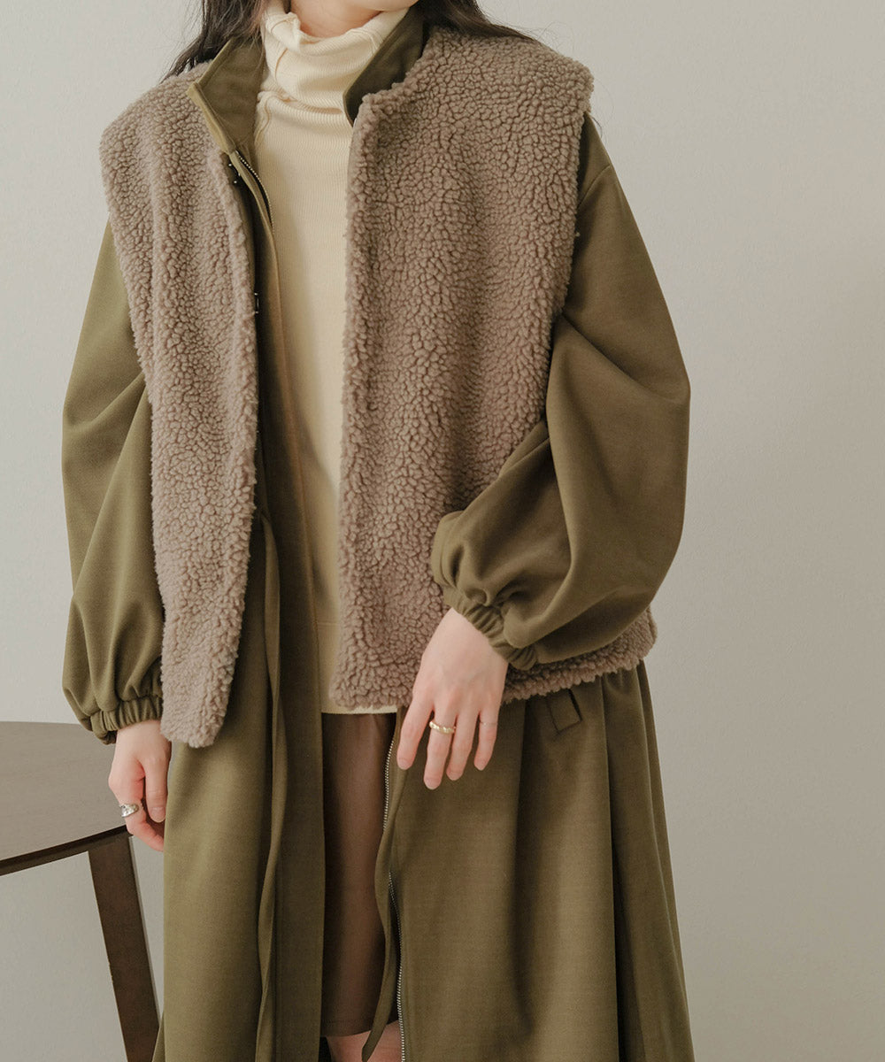 Bab ボアリバーシブルベスト付モッズコート