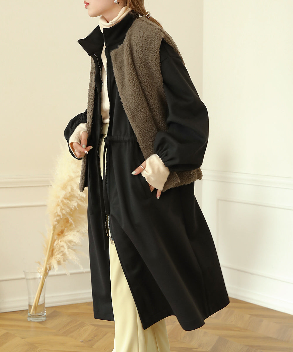 Bab ボアリバーシブルベスト付モッズコート