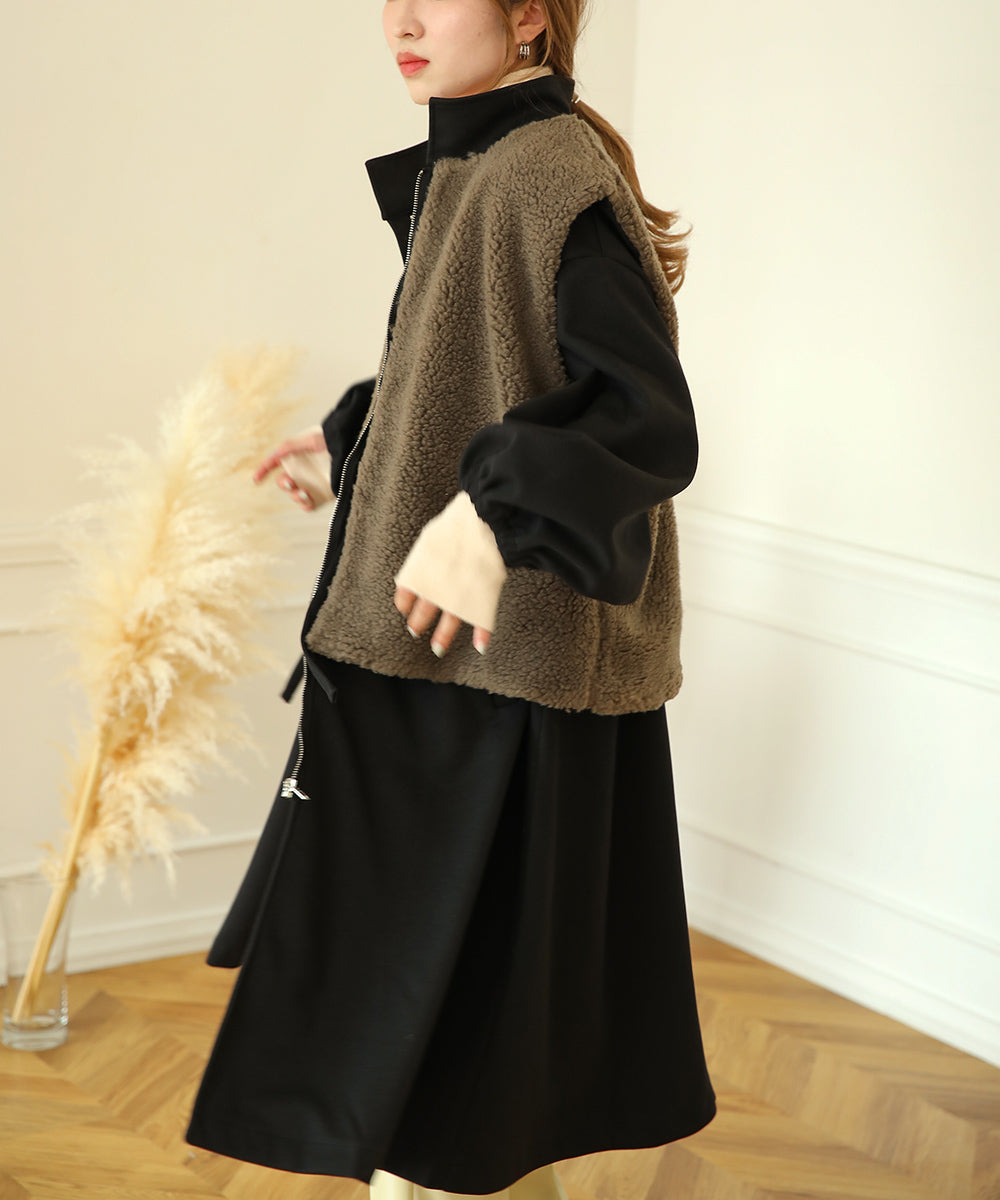 Bab ボアリバーシブルベスト付モッズコート