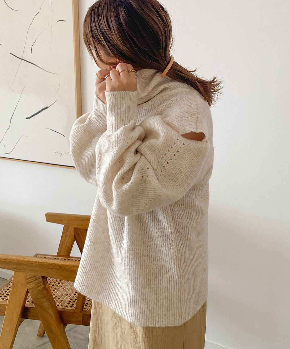 【AYACA×Bab】OPEN SHOULDER KNIT