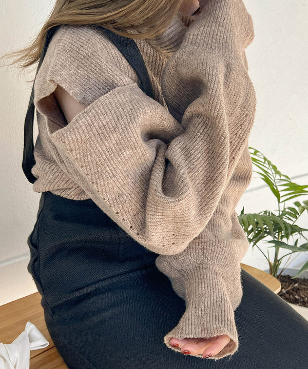 【AYACA×Bab】OPEN SHOULDER KNIT