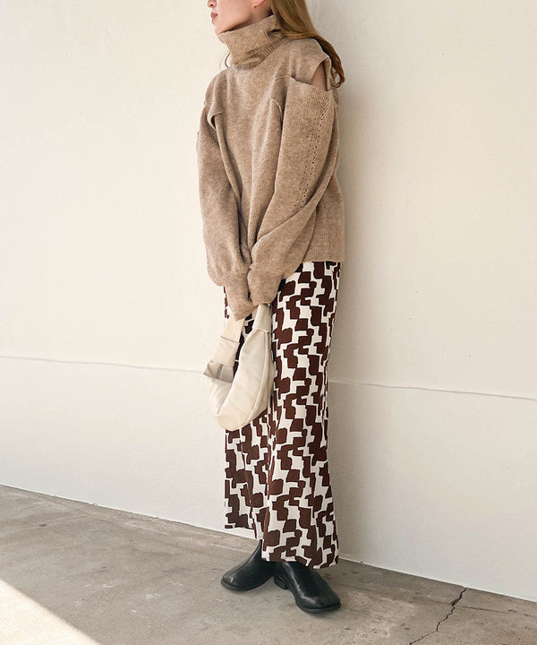 【AYACA×Bab】OPEN SHOULDER KNIT