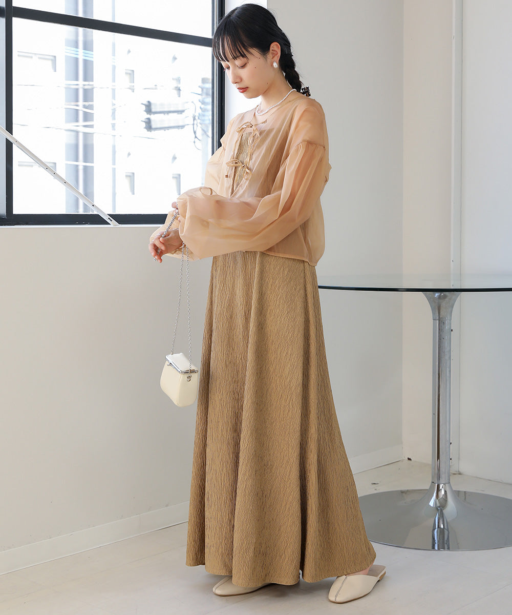 【新色追加】シアーカーディガンセットワンピース