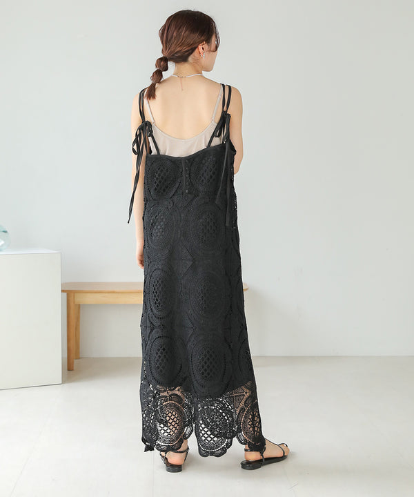 総レースキャミワンピース