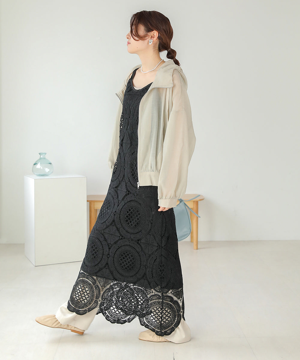 総レースキャミワンピース