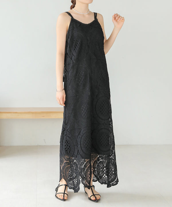 総レースキャミワンピース