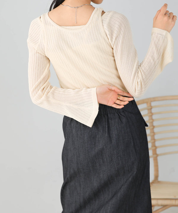 Bab 前後２ＷＡＹレイヤードニットトップス