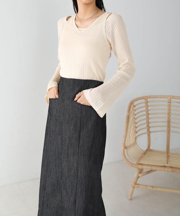 Bab 前後２ＷＡＹレイヤードニットトップス