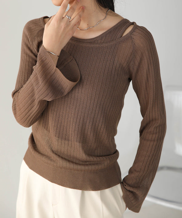 Bab 前後２ＷＡＹレイヤードニットトップス