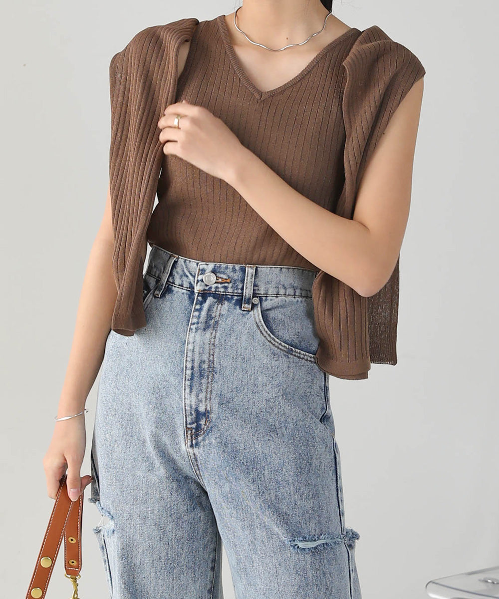 Bab 前後２ＷＡＹレイヤードニットトップス