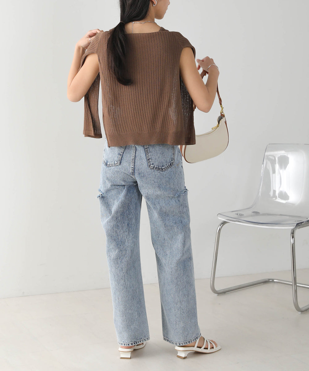 Bab 前後２ＷＡＹレイヤードニットトップス