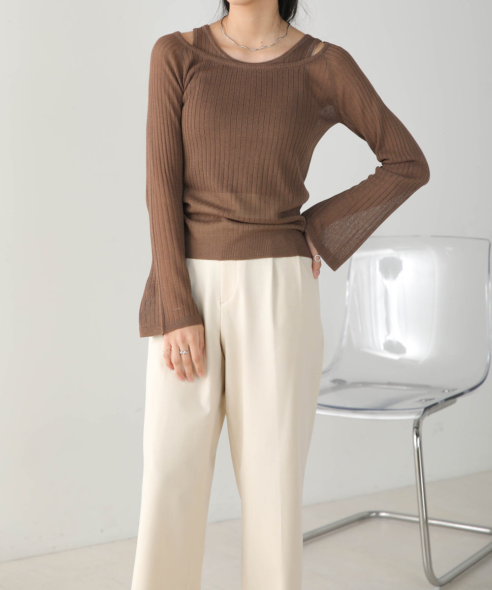 Bab 前後２ＷＡＹレイヤードニットトップス