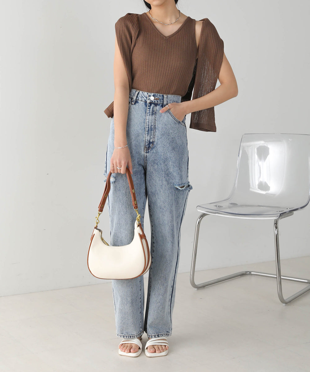 Bab 前後２ＷＡＹレイヤードニットトップス