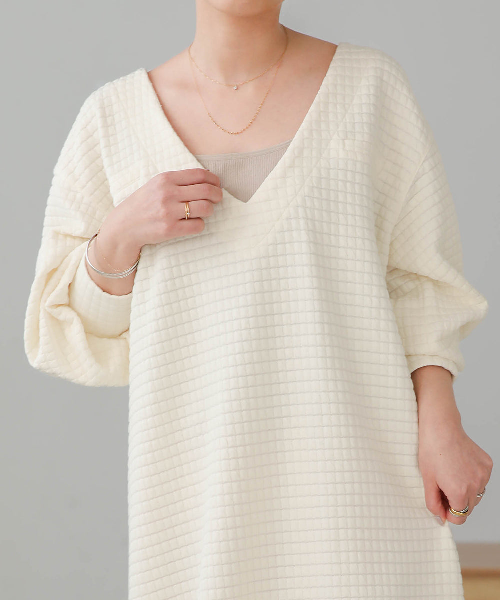 Bab ステッチ深Ｖネックワンピース