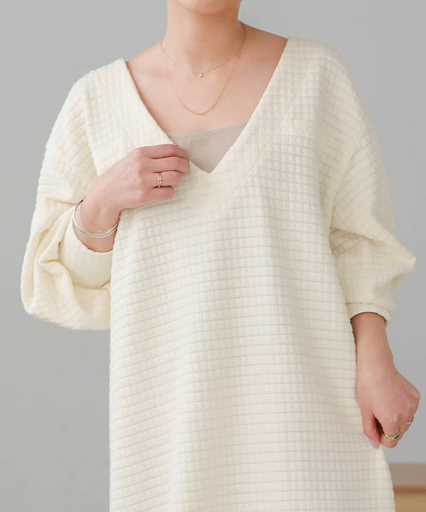 Bab ステッチ深Ｖネックワンピース