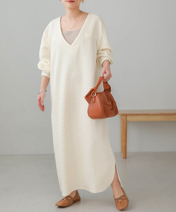 Bab ステッチ深Ｖネックワンピース