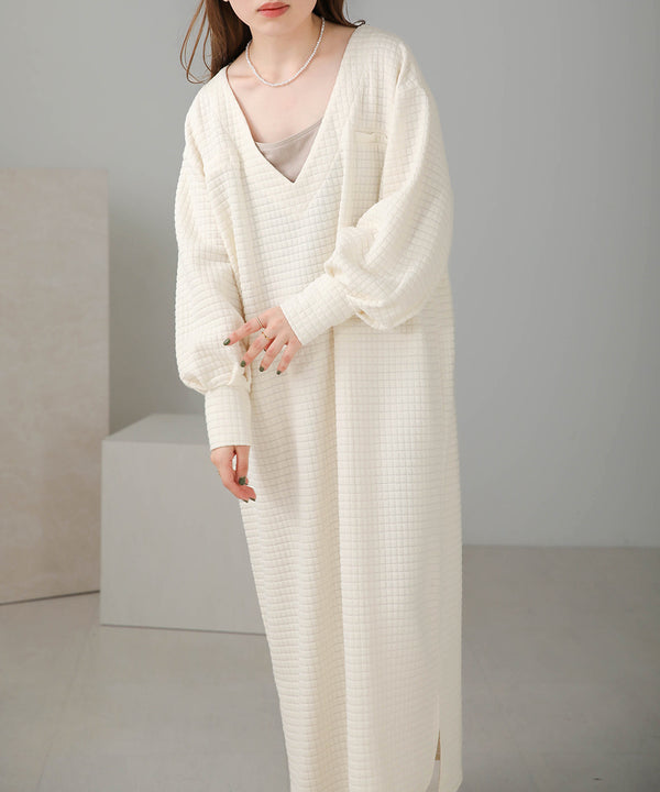 Bab ステッチ深Ｖネックワンピース