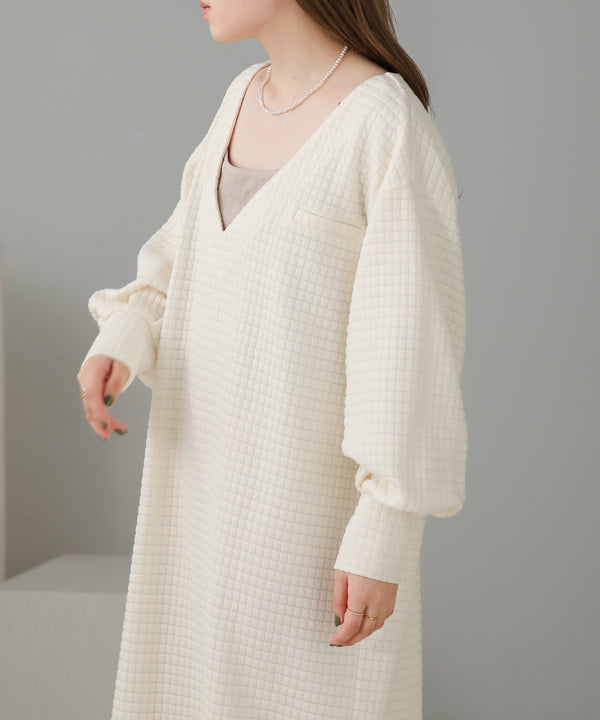 Bab ステッチ深Ｖネックワンピース