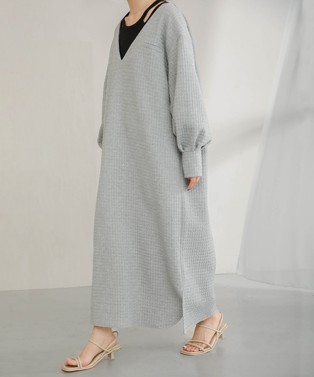 Bab ステッチ深Ｖネックワンピース