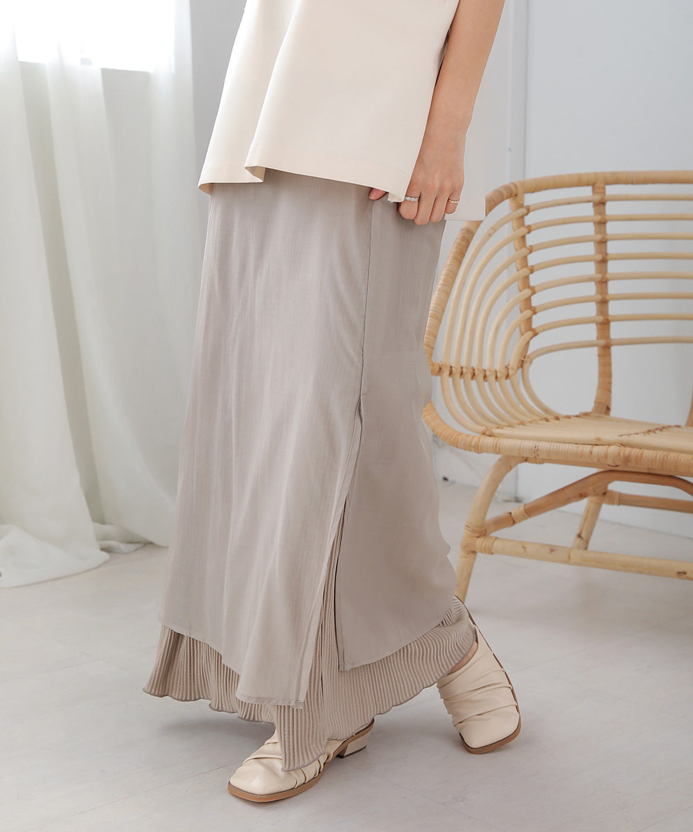 REVERSIBLE SHEER PLEATED SKIRT