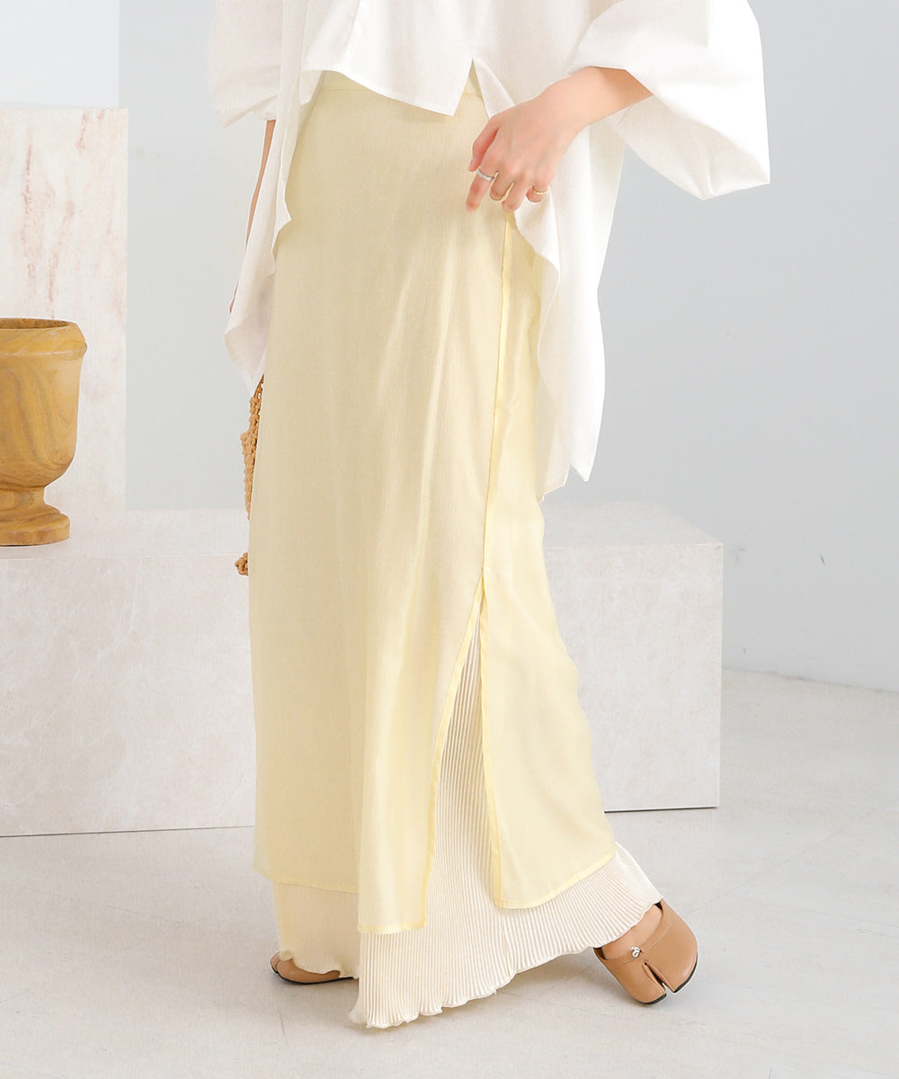REVERSIBLE SHEER PLEATED SKIRT