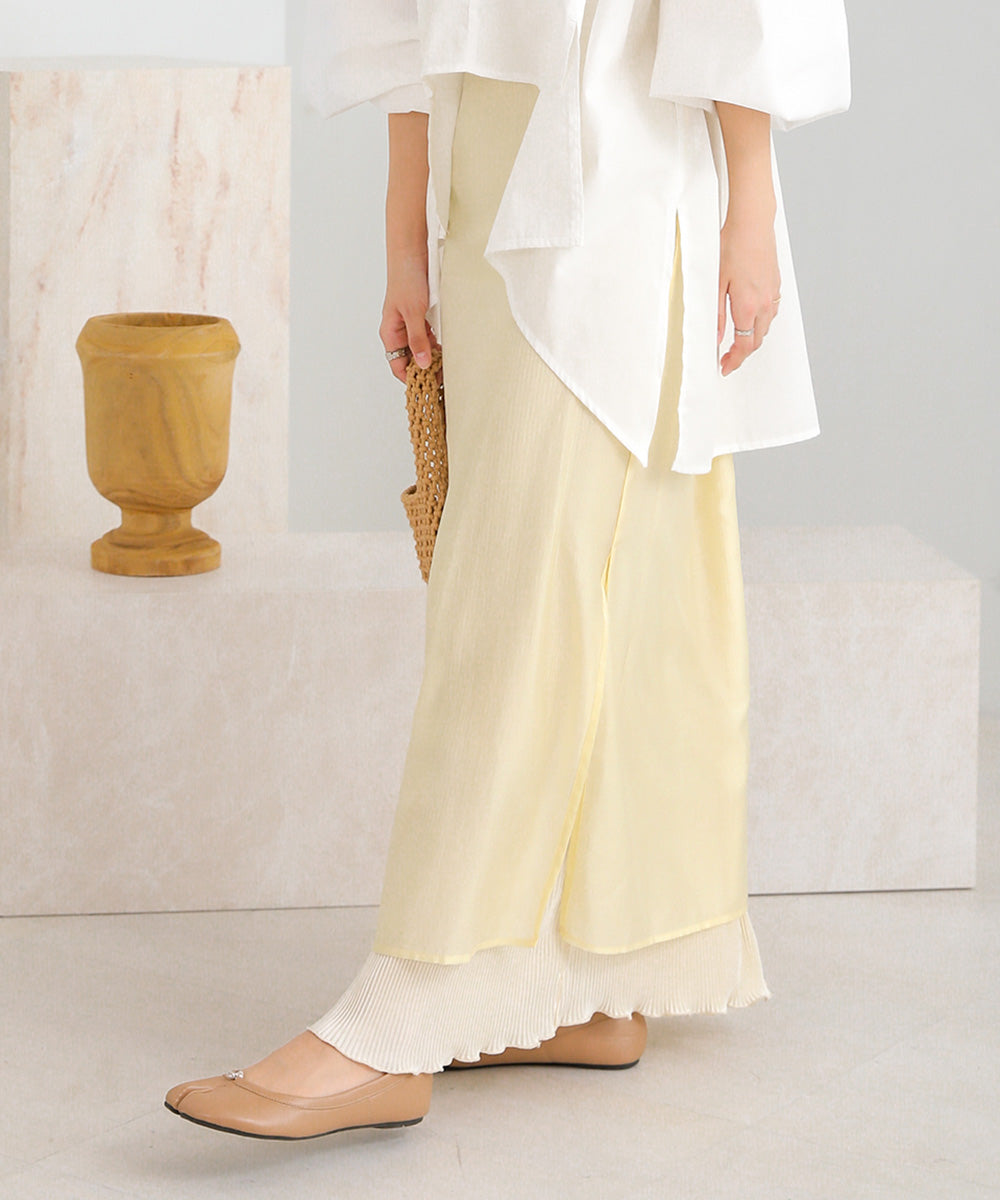 REVERSIBLE SHEER PLEATED SKIRT