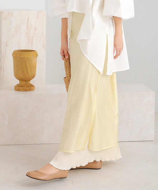 REVERSIBLE SHEER PLEATED SKIRT