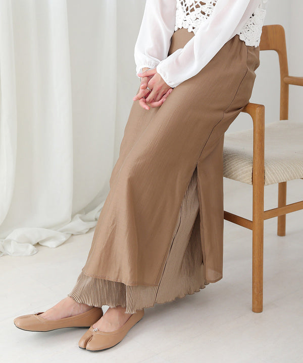 REVERSIBLE SHEER PLEATED SKIRT
