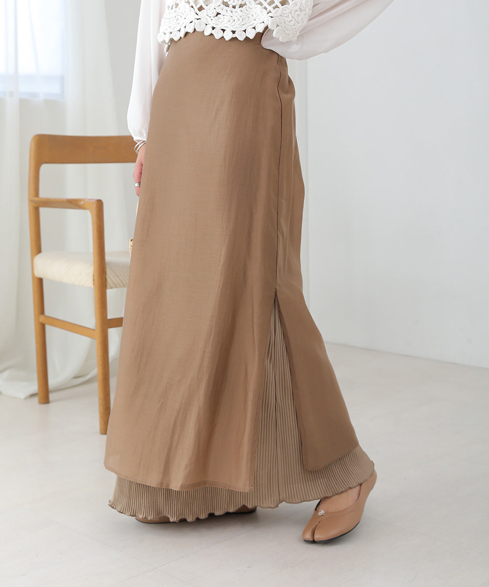 REVERSIBLE SHEER PLEATED SKIRT
